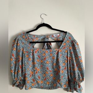 Blue Blouse with tie in back